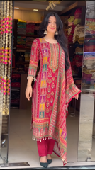 Rihaana Adorable Fancy Suit-Set with Dupatta on Silk