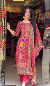 Rihaana Adorable Fancy Suit-Set with Dupatta on Silk