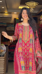 Rihaana Adorable Fancy Suit-Set with Dupatta on Silk