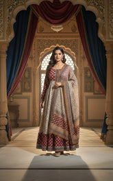 Priya Cotton Anarkali Gown with Kota Dupatta