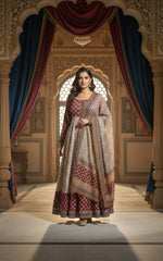 Priya Cotton Anarkali Gown with Kota Dupatta