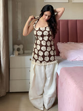 Riva Linen Print Halter Neck Kurti with Farshi Salwar