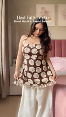 Riva Linen Print Halter Neck Kurti with Farshi Salwar