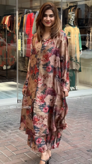 Vibrant Pure Muslin Beautiful Printed Cord-Set For Women