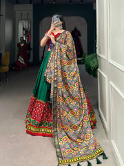 Fuchsic Dola Silk Printed With Foil Work Lehengha Choli With Dupatta