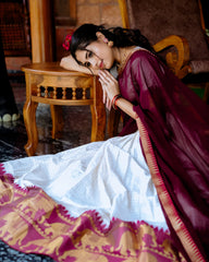 Radiant Poly Cotton Chex With Zari Weaving Work Lehengha Choli With Dupatta