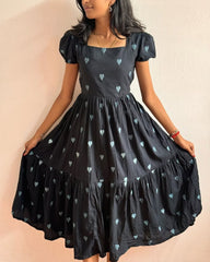 Scarlet Black Maska Cotton Fabric Maxi Gown