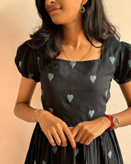 Scarlet Black Maska Cotton Fabric Maxi Gown