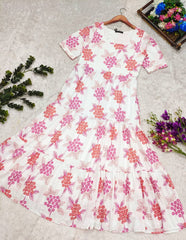 Delicate Beautiful Floral Maxi Frock