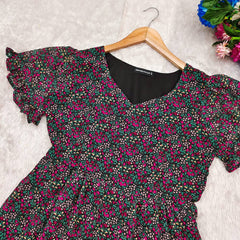 Radiant Fox Georgette Maxi Gown