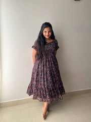 Radiant Fox Georgette Maxi Gown