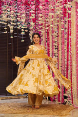 Flamingo Soft Cotton Graceful Style Anarkali Bottom With Dupptta