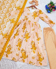 Flamingo Soft Cotton Graceful Style Anarkali Bottom With Dupptta