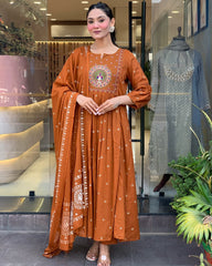 Radiant Orange Mal Cotton Kurta Set