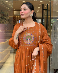 Radiant Orange Mal Cotton Kurta Set