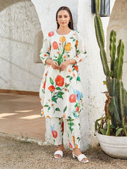 Mastani Printed Cotton Slub Kurta with Pants