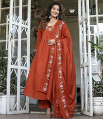 Magestic Soft Rayon Slub Kurta Pant With Dupatta