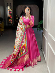 Stunning Gaji Silk With Lagdi patta Lehengha Choli With Dupatta