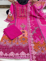 Charming Pink Muslin Kurta Pair With Dupatta