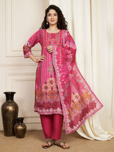 Charming Pink Muslin Kurta Pair With Dupatta