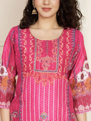 Charming Pink Muslin Kurta Pair With Dupatta