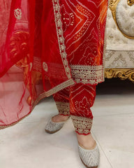 Glitzy Multy Pure Banarasi Silk Kurta Set With Dupatta