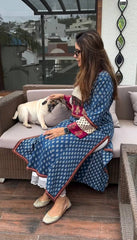 Shilu Blue Ajrakh Print Cotton Kurta