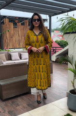 Minaxi Ajrakh Print Cotton Kurta