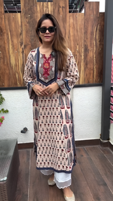 Meenu Ajrakh Print Cotton Kurta