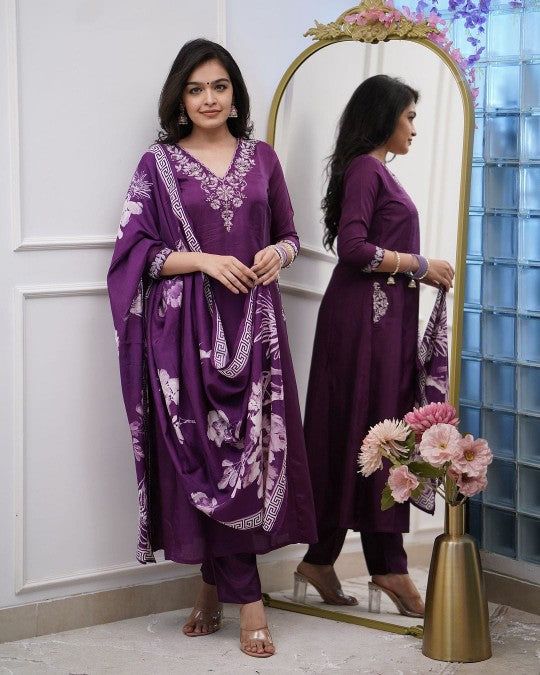 Windsor Wine Ethnic Kurta-Set