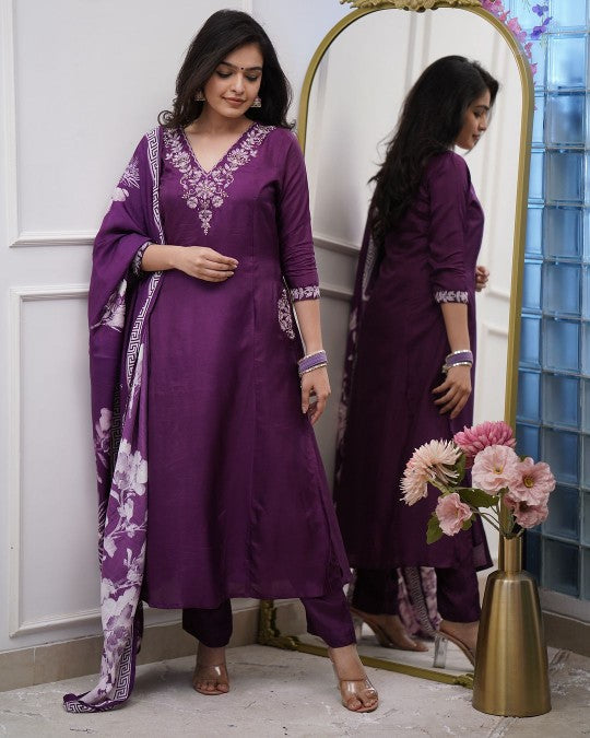 Windsor Wine Ethnic Kurta-Set