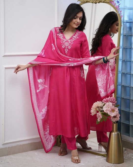 Lovely Pink  Ethnic Kurta-Set