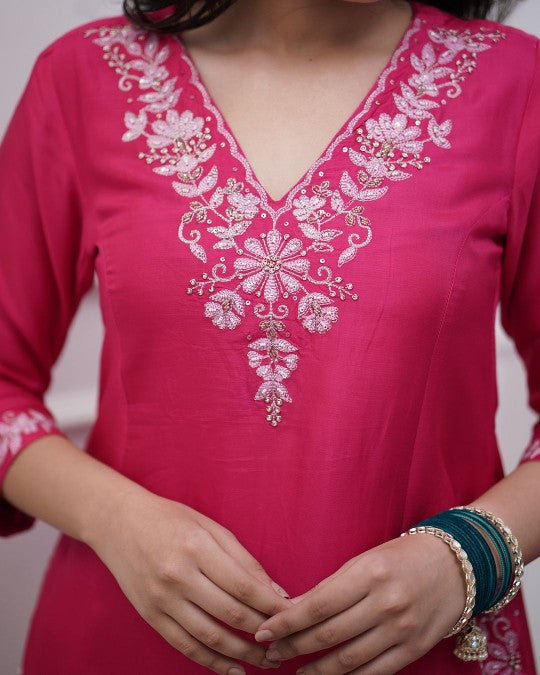 Lovely Pink  Ethnic Kurta-Set