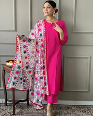 Lovely Pink Ethnic Kurta-Set