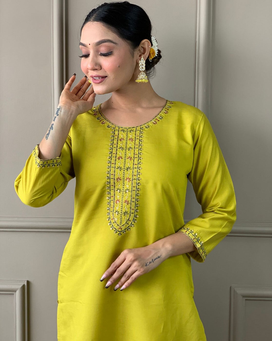 Tropical Lariqc Ethnic Kurta-Set