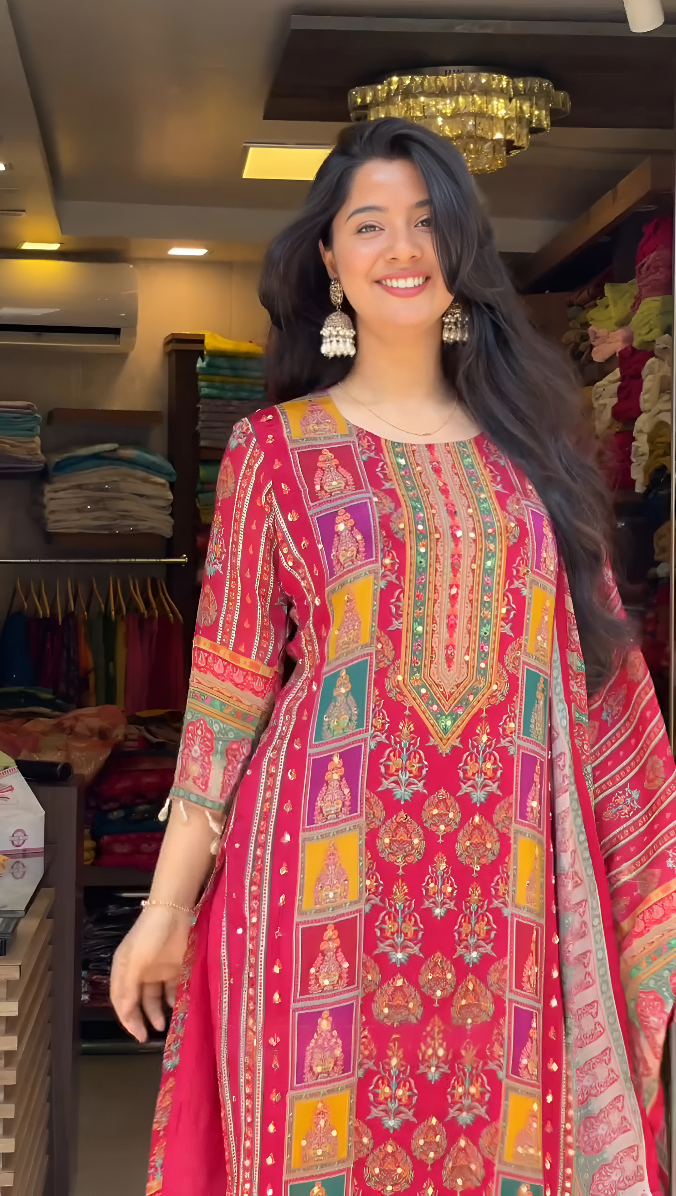 Rihaana Adorable Fancy Suit-Set with Dupatta on Silk