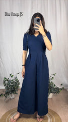 Exquisite Indigo chex Jumpsuit