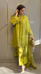 Zareen Chanderi Silk Cut-Work Co-ord Set