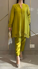 Zareen Chanderi Silk Cut-Work Co-ord Set