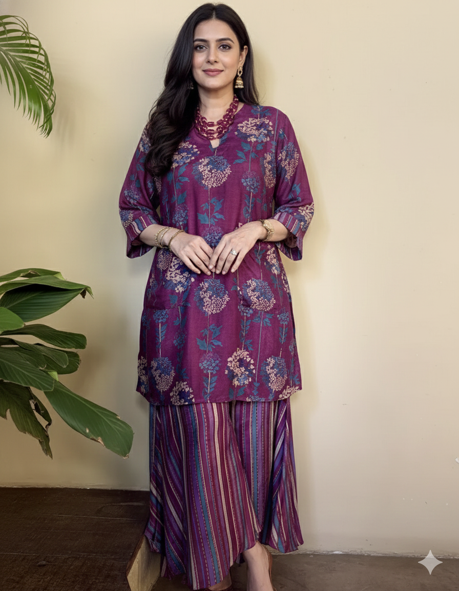 Manaa Cotton Printed Bloom Cord-Set