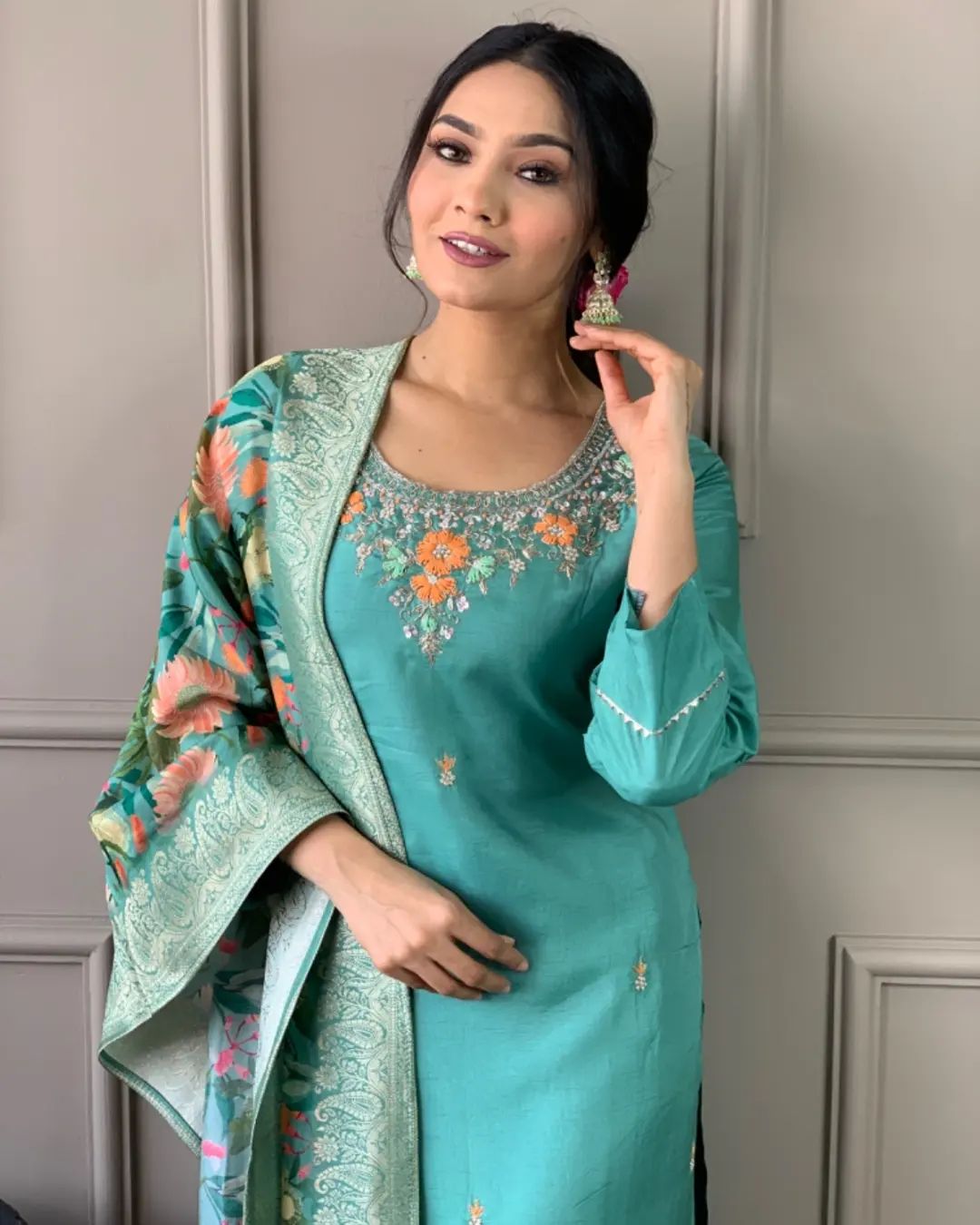 Magestic Sky Ethnic Kurta-Set