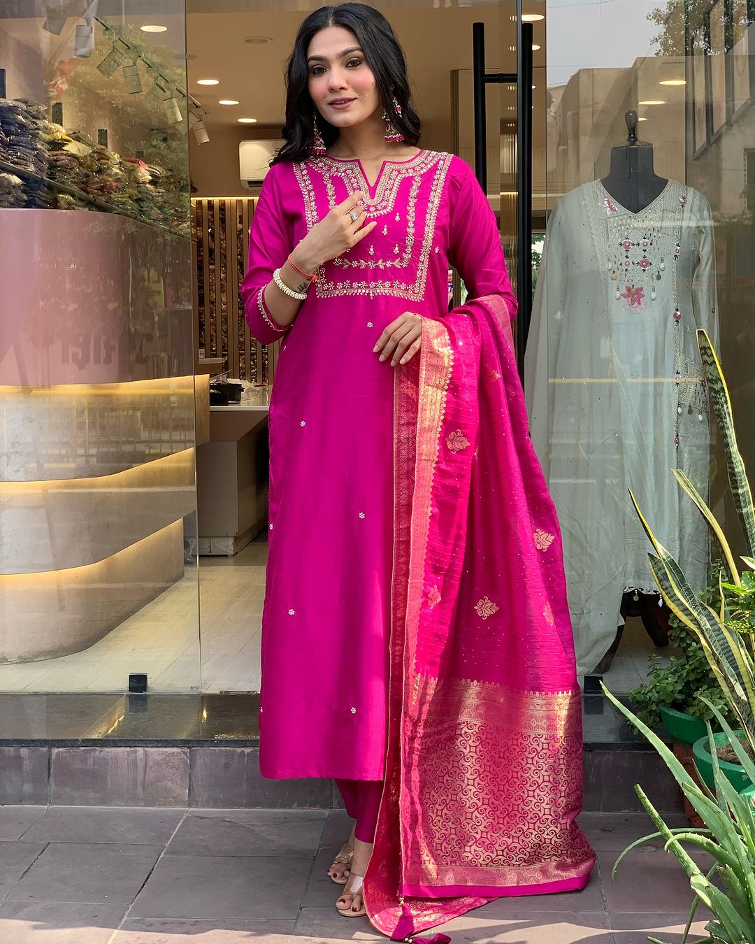 Radiant Pink Ethnic Kurta-Set