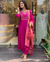 Radiant Pink Ethnic Kurta-Set