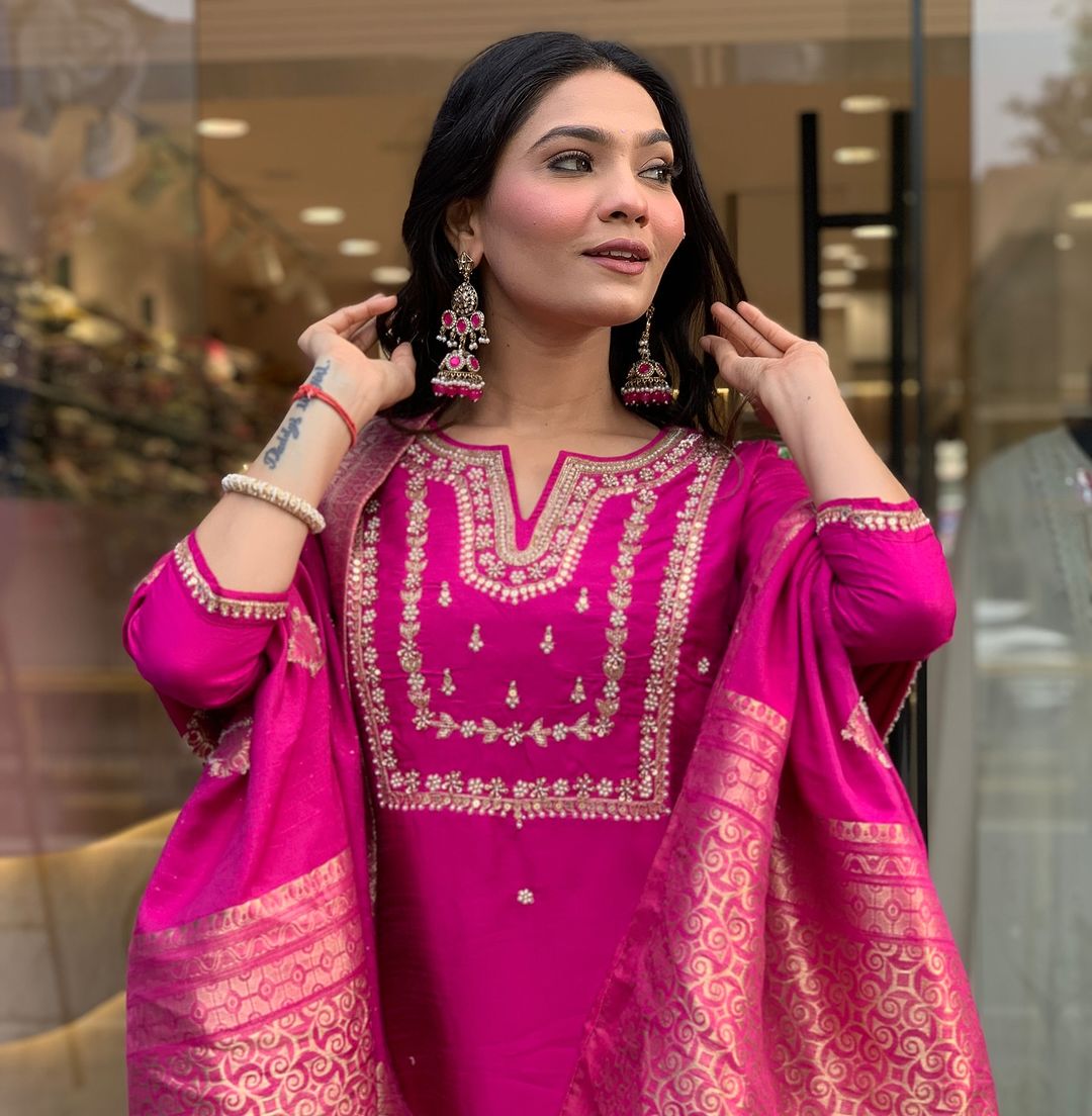 Radiant Pink Ethnic Kurta-Set