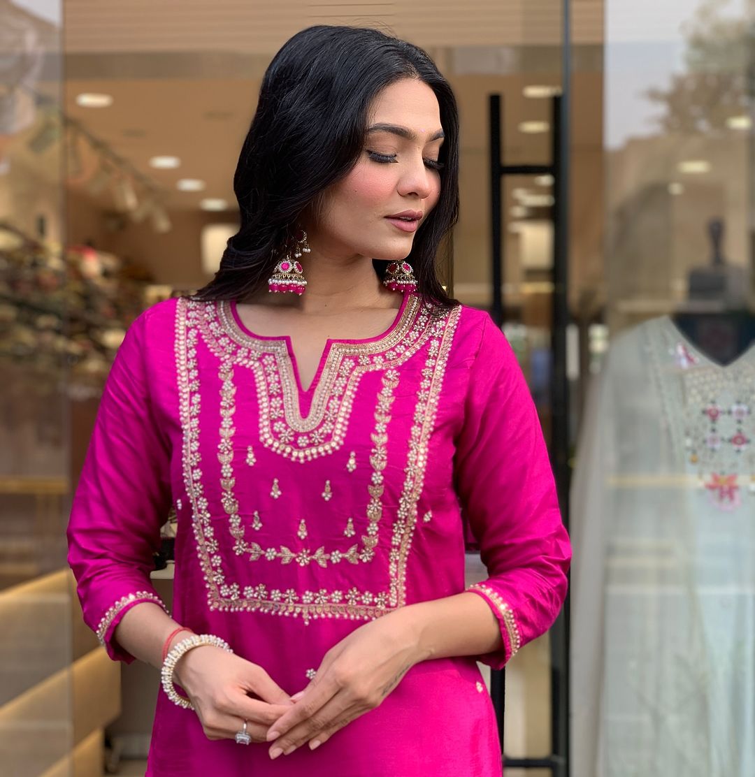 Radiant Pink Ethnic Kurta-Set