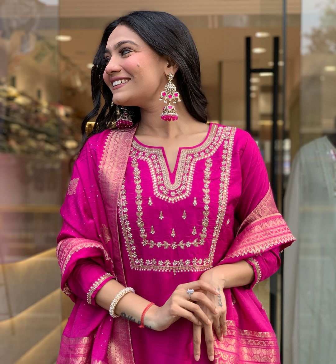 Radiant Pink Ethnic Kurta-Set