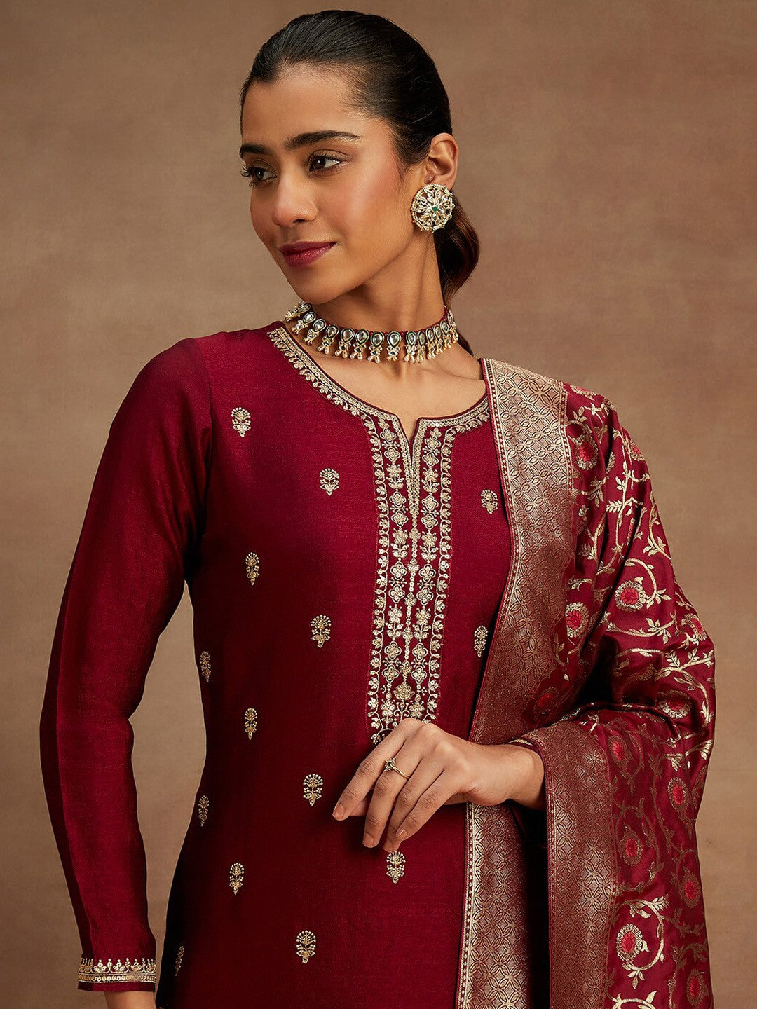 Radiant Magenta Ethnic Kurta-Set