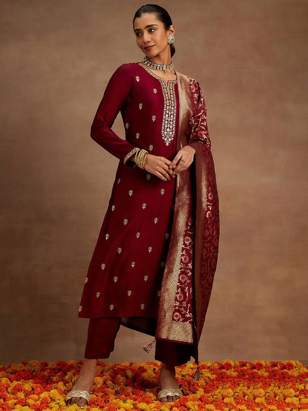 Radiant Magenta Ethnic Kurta-Set