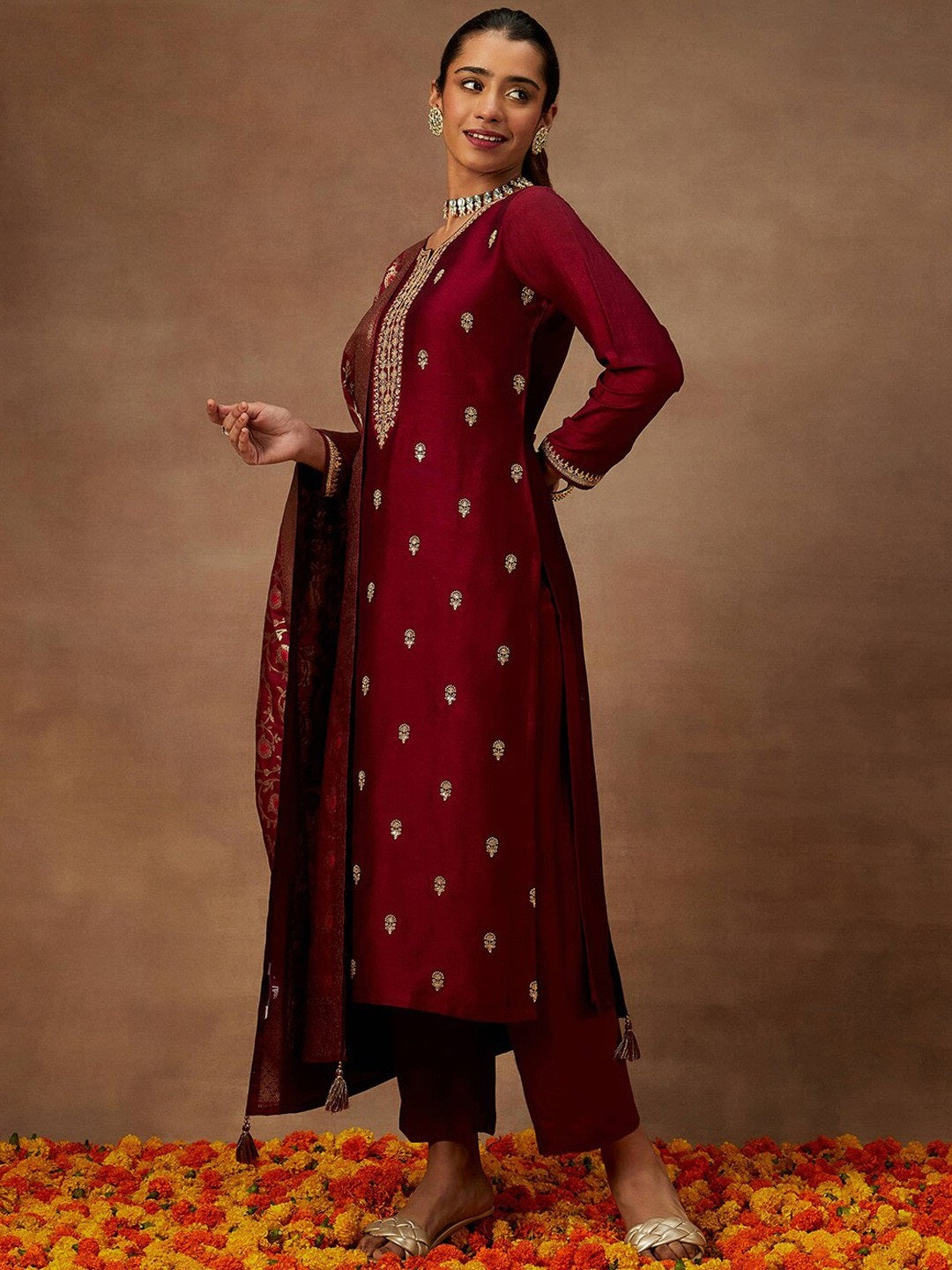 Radiant Magenta Ethnic Kurta-Set