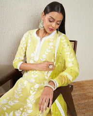 Vibrant Lemon Ethnic Kurta-Set